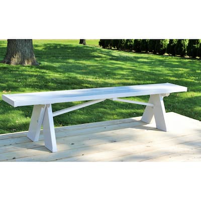 DuraTrel Selena 6' White Vinyl Backless Bench