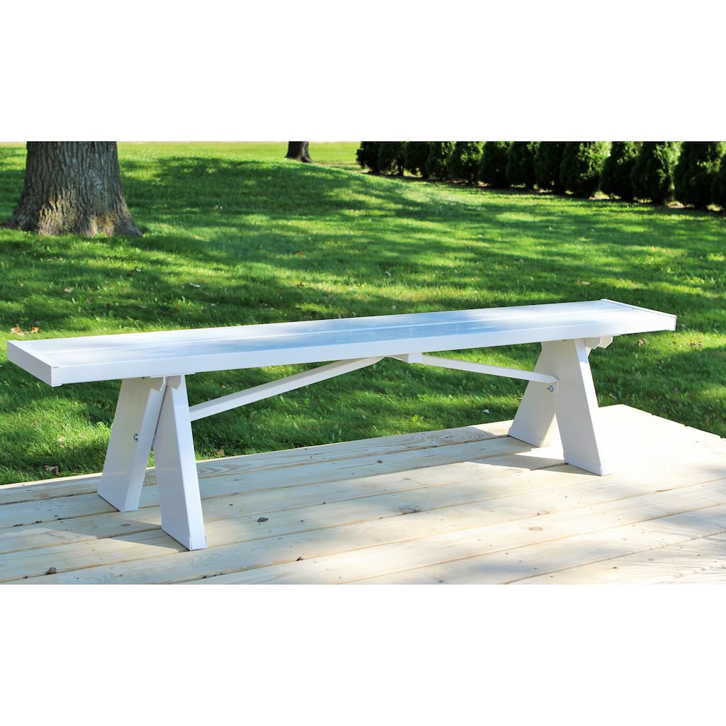 DuraTrel Selena 6' White Vinyl Backless Bench