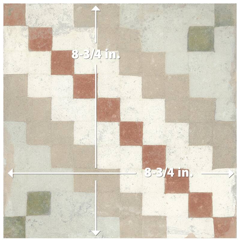 Merola Tile Kings Valentia Ruzafa 8-3/4" x 8-3/4" Porcelain Floor and Wall Tile