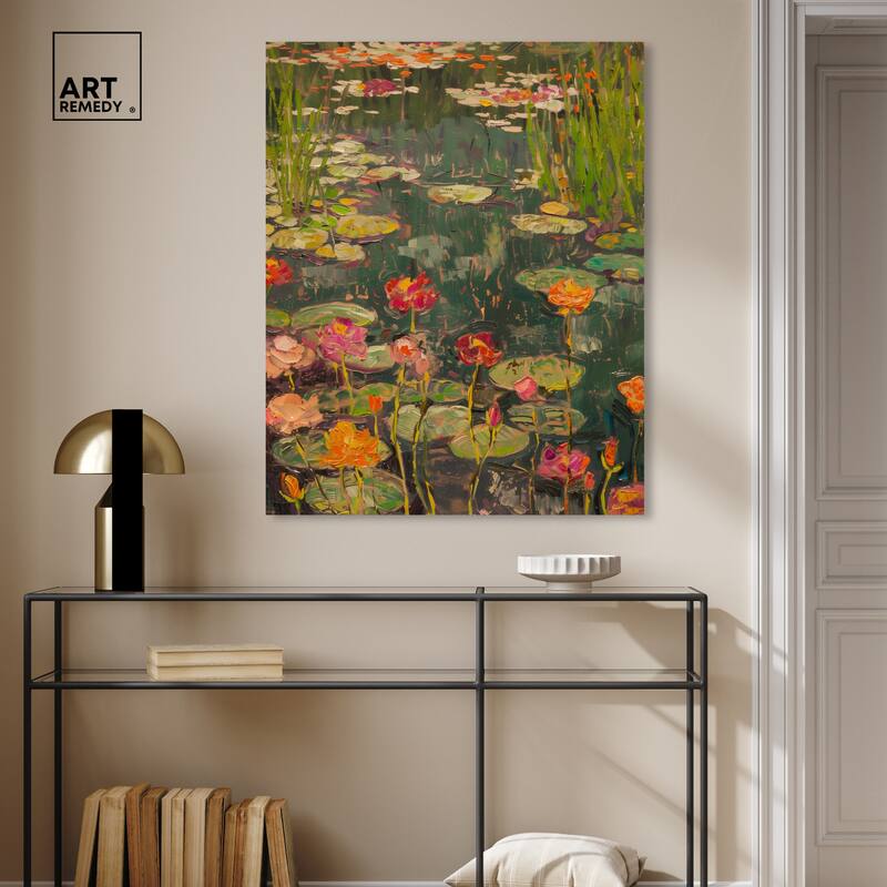 Art Remedy Afternoon Visit Gallery Wrapped Impressionism 1 Piece Canvas Wall Art /Monet And Van Gogh Inspired Art