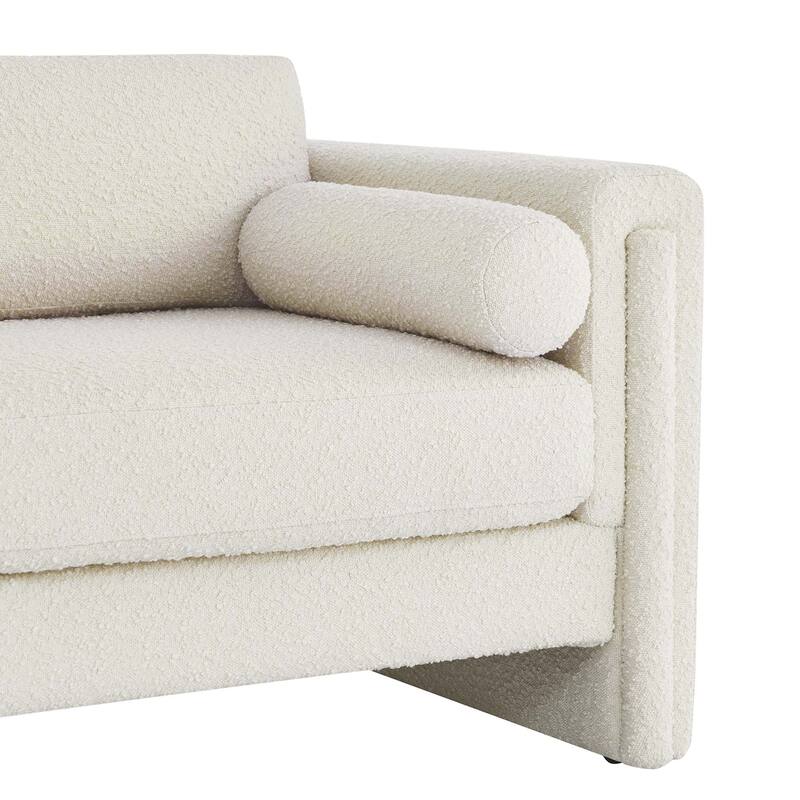 Visible Boucle Fabric Loveseat