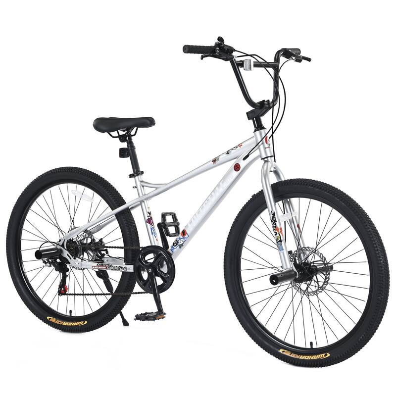 Silver Slip-Resistant Bikes Freestyle Kids Bike Leisure Bikes - Silver