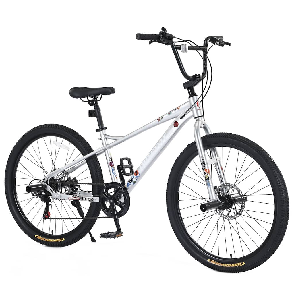 Silver Slip-Resistant Bikes Freestyle Kids Bike Leisure Bikes