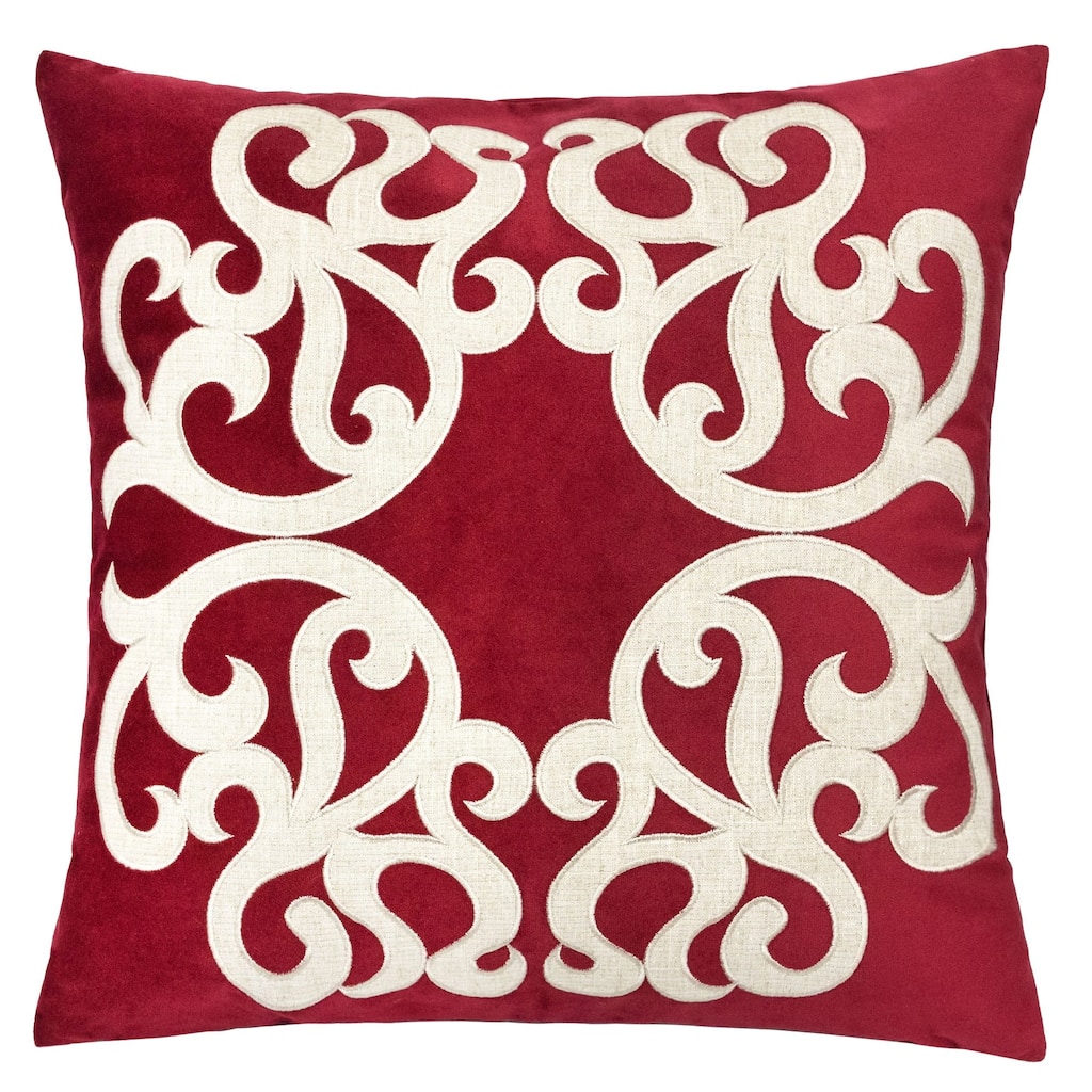 Vintage Vine Pattern Throw Pillow with Velvet Cover 20x20 Inches