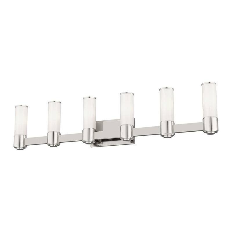 Livex Lighting 6-light Polished Nickel Bath Vanity, 52126-35 - 46" W X 9.75" H X 3.875" EXT