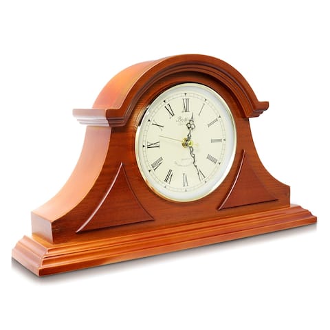 Bedford Clock Collection Decorative Mantel Clock with Chimes in Cherry