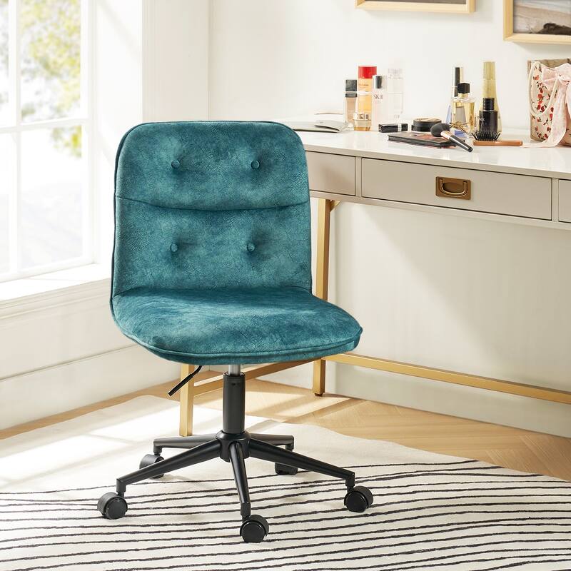 Klaus Upholstered Armless Swivel Task Chair with Tufted Back by HULALA HOME