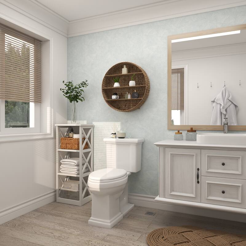 White Wooden 4 Shelves Shelving Unit