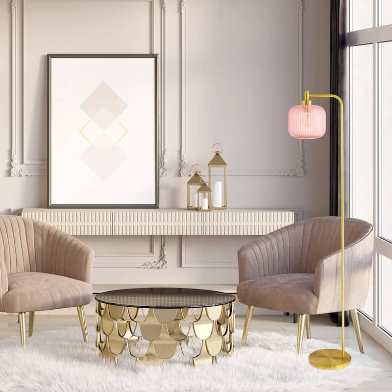 Frederick River of Goods Gold Metal and Glass Candlestick Floor Lamp