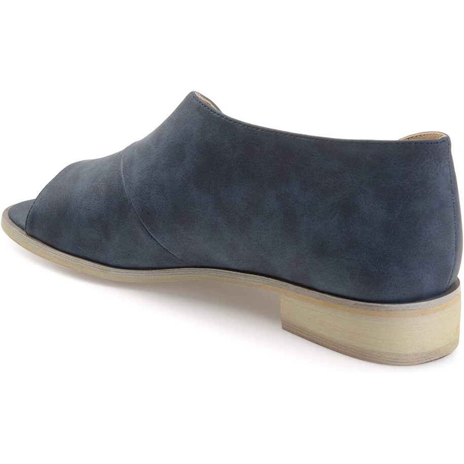 asymmetrical leather flats