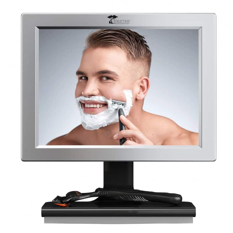 ToiletTree Products Fogless Shower Mirror with Squeegee - Bathroom Fogless Mirror for Shaving, Makeup, and Grooming