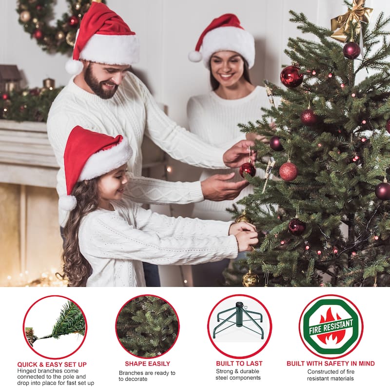 Puleo International 9 ft. Pre-lit Artificial Slim Balsam Christmas Tree