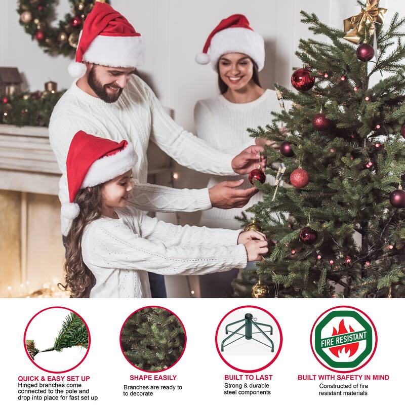 Puleo International Pre-Lit 4.5' Slim Aspen Fir Artificial Christmas Tree