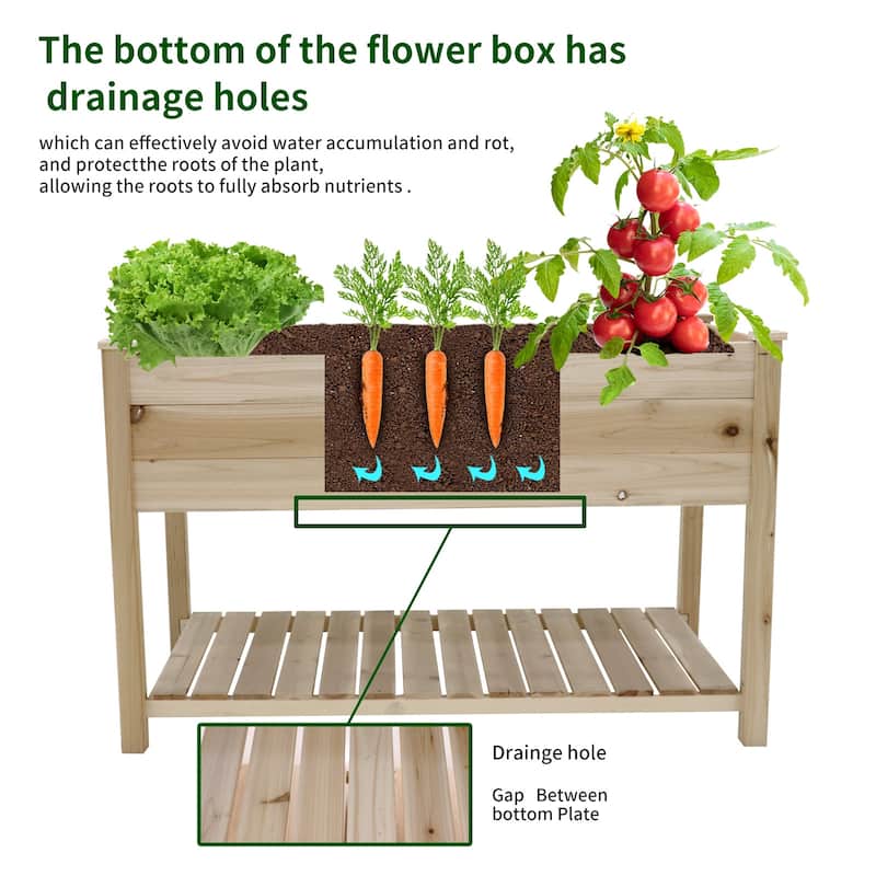 Raised Garden Bed Planter Box with Legs & Storage Shelf