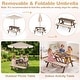 preview thumbnail 16 of 18, Gymax Kids Picnic Table w/Bench Seat Cushions Removable & Adjustable