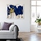 preview thumbnail 29 of 56, Oliver Gal 'Sapphire Movement' Abstract Wall Art Framed Print Paint - Blue, Yellow
