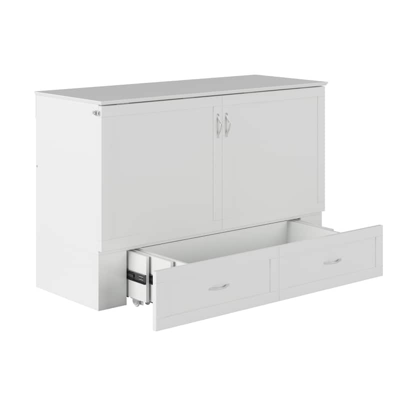 AFI Raleigh Queen Solid Wood Murphy Bed Chest with Mattress