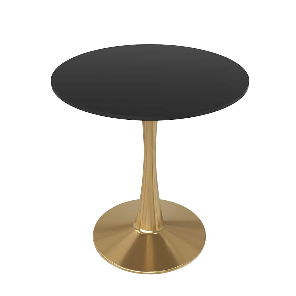 Bristol Round MDF Tabletop in Gold Stainless Steel Base Dining Table with Plastic Rim for Kitchen & Dining Room