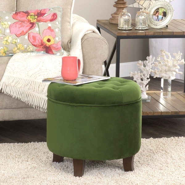 Green velvet on sale storage ottoman