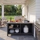 preview thumbnail 14 of 93, 100% Solid Wood Outdoor Kitchen Cabinet Set, Modular Patio BBQ Island Sideboard Buffet Pantry