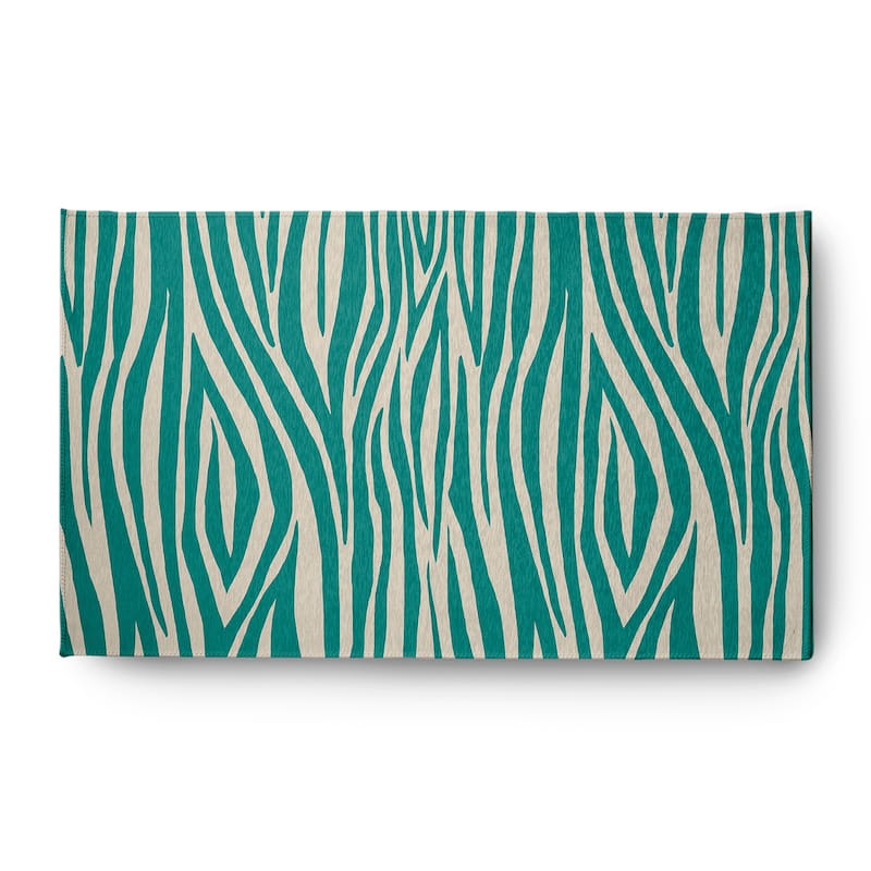 Wood Stripe Design Chenille Area Rug - 3' x 5' - Green