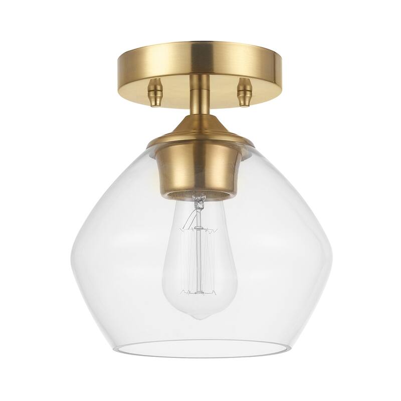 Harrow 1-Light Semi-Flush Mount Ceiling Lighting with Clear Glass Shade - one size