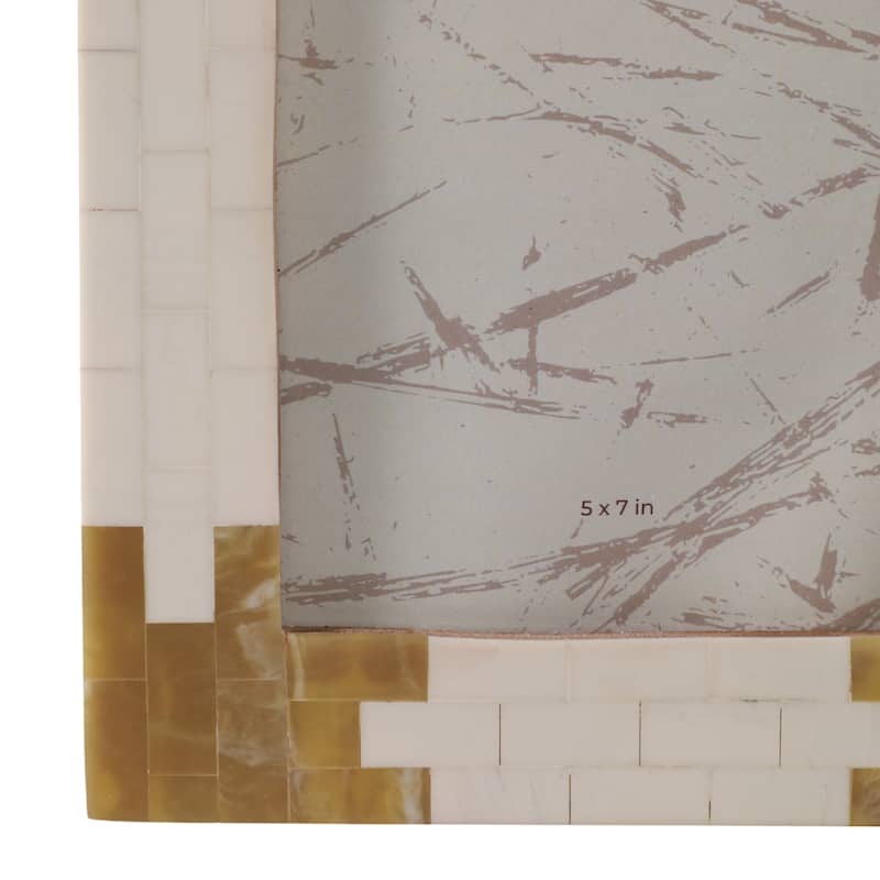 Bone Resin Decorative Picture Frame for Home Decor - 9" Ivory