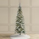 preview thumbnail 53 of 58, Glitzhome Pre-Lit Flocked Pencil Spruce Artificial Christmas Tree with Warm White Lights