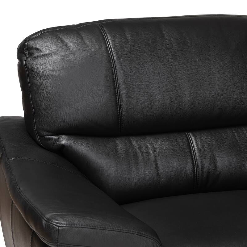 Townsend Modern Full Leather Sectional Sofa with Right Facing Chaise