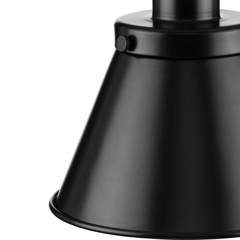 Hinton Collection One-Light Matte Black Modern Farmhouse Pendant - 8.25 in x 8.25 in x 8.62 in