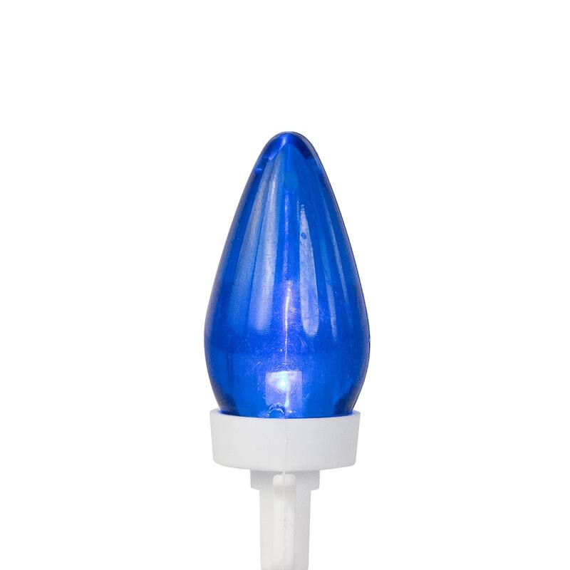 C7 LED Fourth of July Lights - Red, Blue and White - 16' White Wire - 50ct
