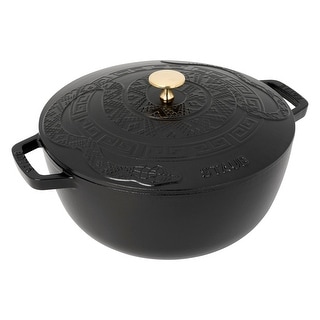 Staub Cast Iron Essential French Oven, Dutch Oven, 5-quart, serves 5-6, Made in France,  with Snake Lid - 5-qt