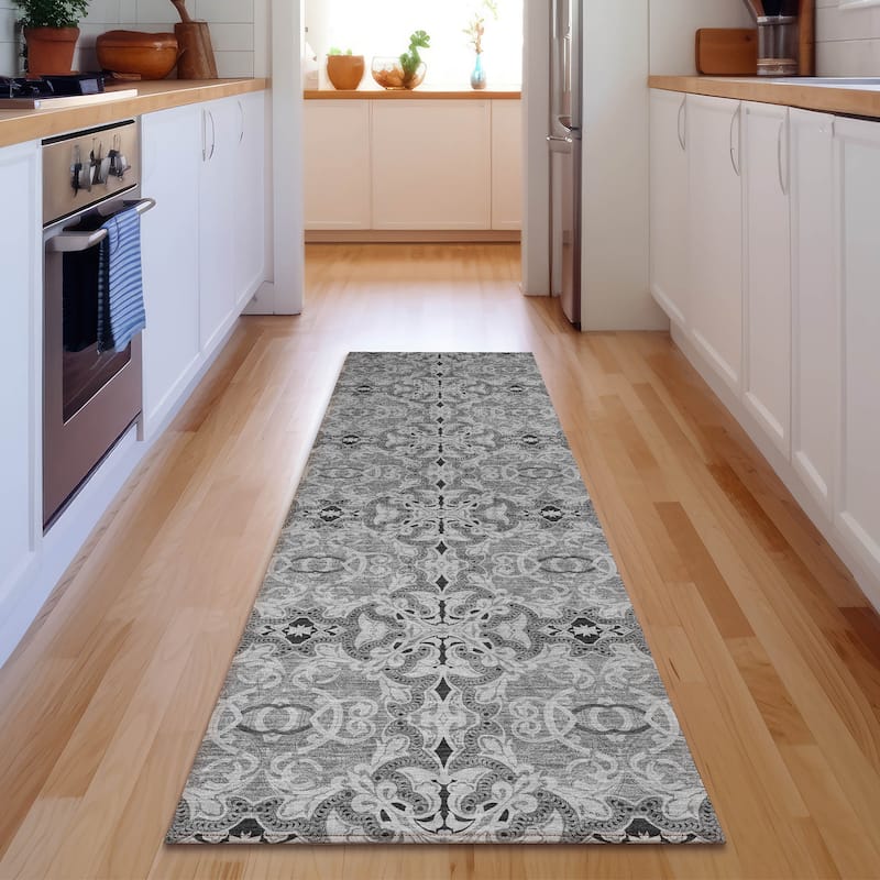 Premium Washable Super Soft Traditional Gladiator Mayfield Rug - Gray - 2' 3" x 7' 6" - Runner