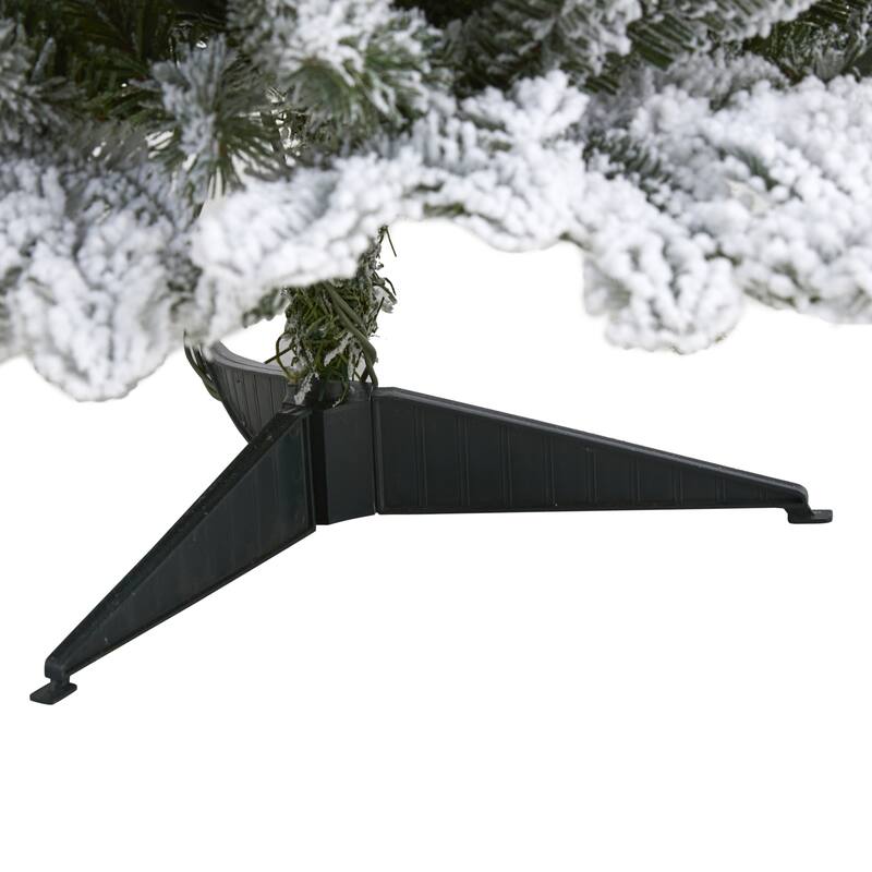 3’ Pre-Lit Flocked North Carolina Fir Artificial Christmas Tree, Clear Lights - 3 Foot