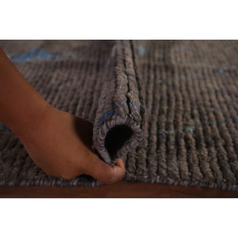 Grey Moroccan Area Rug Handmade Oriental Wool Carpet - 5'10"x 10'0"