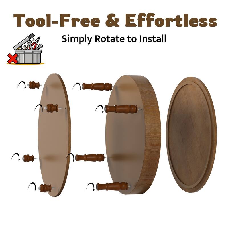 31.5" Modern Round Flip-top Coffee Table with Hidden Compartment