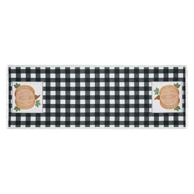 Annie Black Check Pumpkin Runner 12x36