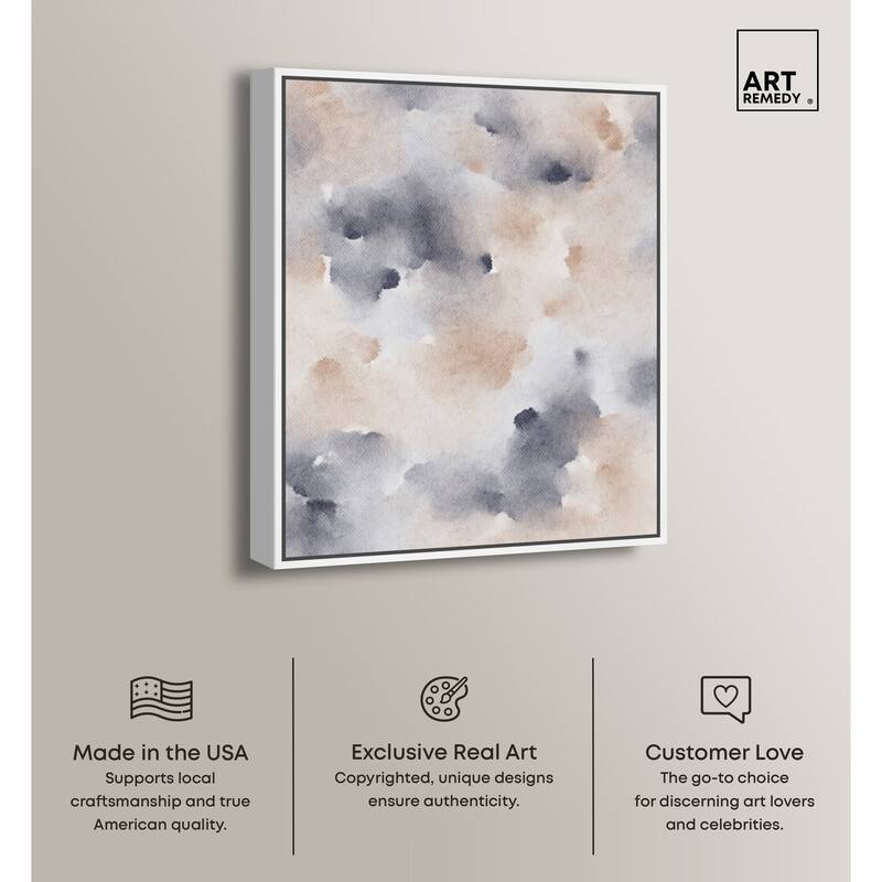 Art Remedy Fluff And Cotton Framed Watercolor Boho Abstracts
