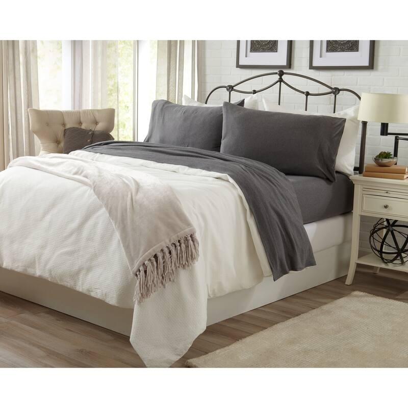 Premium Heathered Melange T-Shirt Jersey Knit Sheet Set