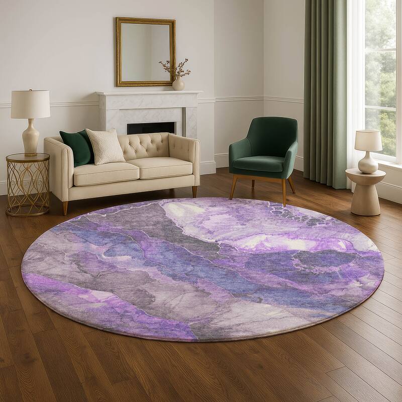 Premium Washable Super Soft Modern Chic Mayfield Rug - Lavender - 8' x 8'