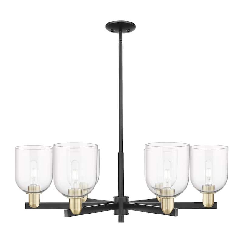 Innovations Lighting Endless Possibilities Arcadia - Bella - 6 Light 35" Stem Hung Chandelier - Clear/Black Antique Brass