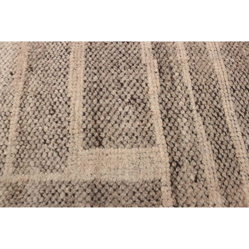 ECARPETGALLERY Hand-knotted Tangier Taupe Wool Rug - 5'2 x 7'11