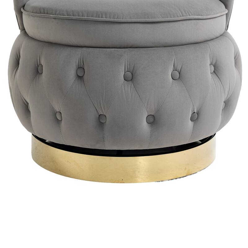 360 Degree Swivel Cuddle Barrel Accent Storage Chairs, Round Armchairs with Wide Upholstered, for Living Room