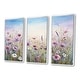 preview thumbnail 10 of 11, Designart "Wild Flowers Meadows III" Flower Field Framed Art Set of 3 - Traditional Purple Wall Art Set 3 Pieces