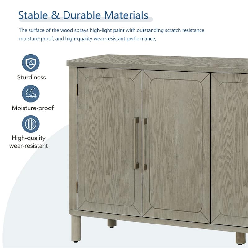 Four Door Storage Cabinet with Curved Countertop