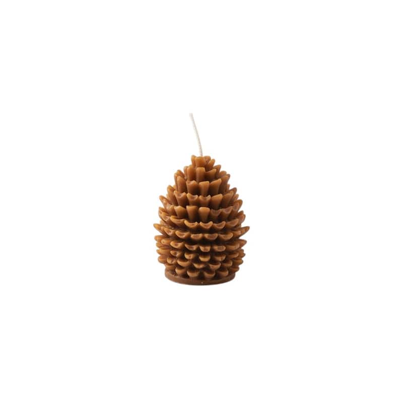 3" Brown Pumpkin And Latte Scented Dimensional Pinecone Candle