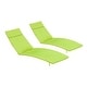 preview thumbnail 56 of 79, Salem Outdoor Cushion Set for Chaise Lounge - Cushions only (Set of 2) by Christopher Knight Home. - 79.25"L x 27.50"W x 1.50"H Bright Green