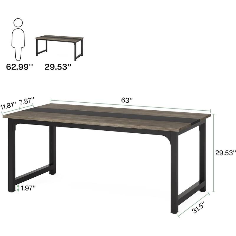 59" Reversible L-Shaped Office Desk with Monitor Riser and Side Shelves Brown Home Computer Table