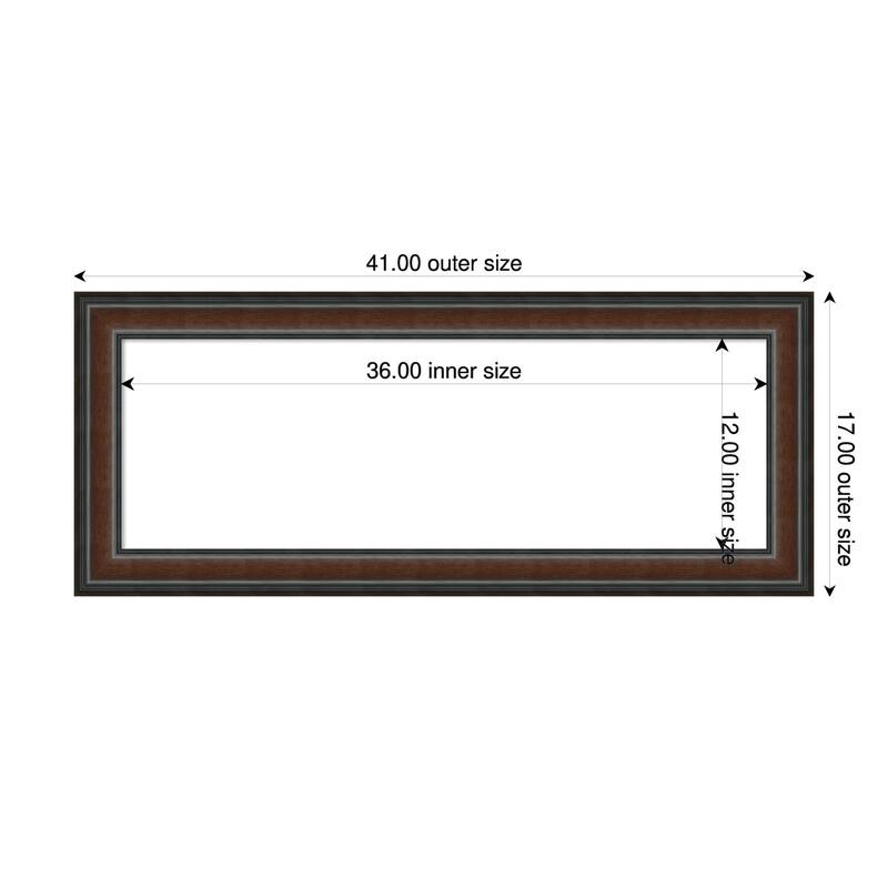 Amanti Art Cyprus Walnut Framed Dry Erase Magnetic Board - 41 x 17 in