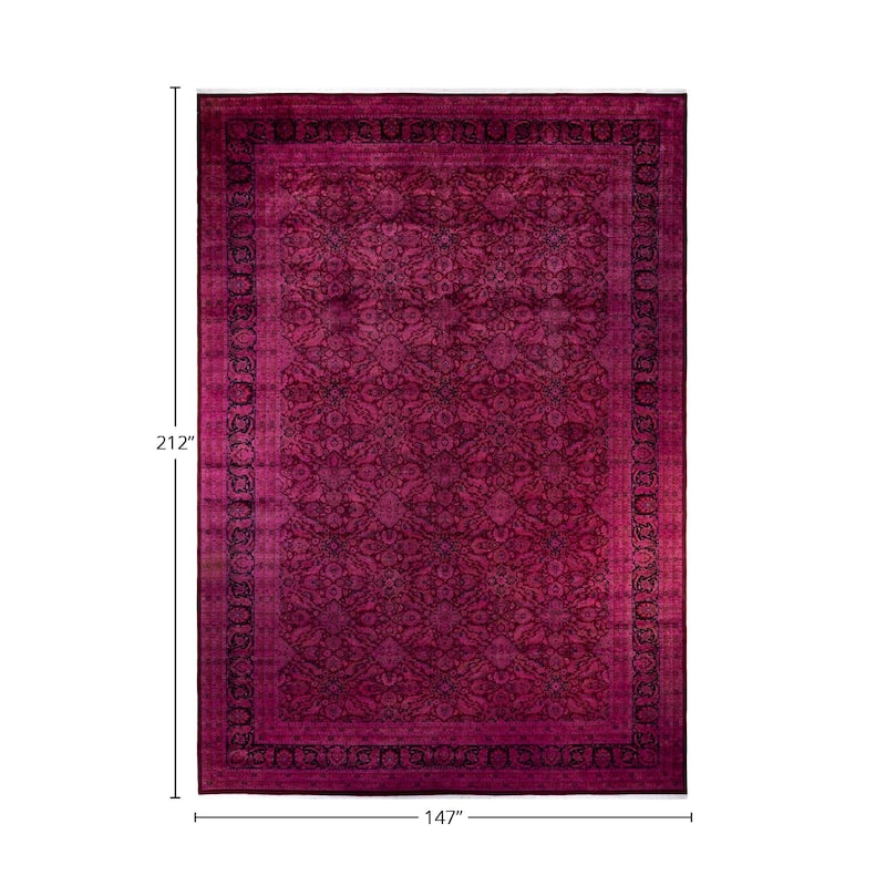 Overton Handknotted Wool Vintage Inspired Contemporary Overdyed Purple Area Rug - 17' 8" x 12' 3"